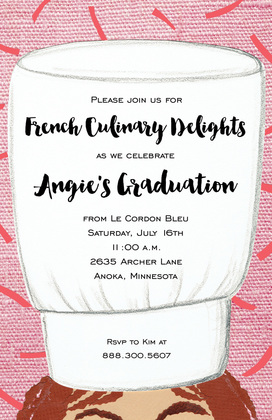 Large White Chef Hat Invitations