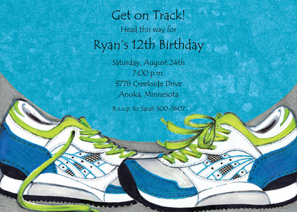 Sport Shoes Green Invitations