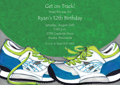 Blue Running Shoes Invitation