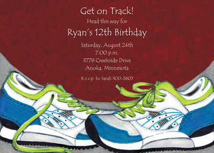 Blue Running Shoes Invitation