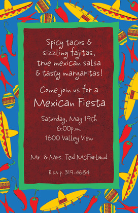 Classy Mexican Fiesta Yellow Invitations