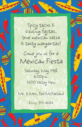 South Of The Border Black Fiesta Invites