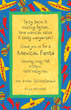 South Of The Border Blue Fiesta Invites