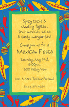 Classy Mexican Fiesta Yellow Invitations