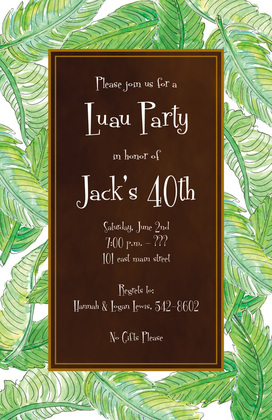 Fresh Banana Leaves Lush Green Invitations