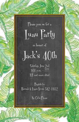 Golden Banana Leaves Lush Green Invitations