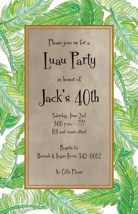 Golden Banana Leaves Lush Green Invitations