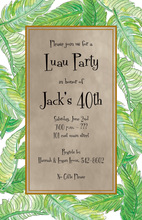 Tropical Banana Leaves Lush Green Invitations