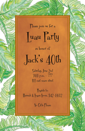 Banana Leaves Lush Green Invitations