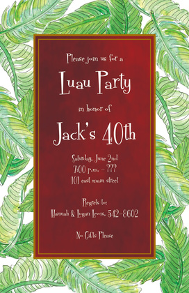 Trendy Banana Leaves Lush Green Invitations