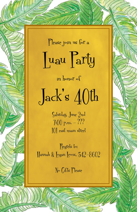 Fresh Banana Leaves Lush Green Invitations