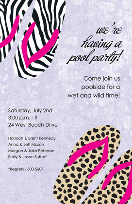 Fun Fancy Wild Flips Invitation