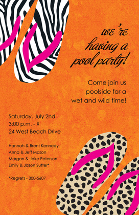 Fun Fancy Wild Flips Invitation