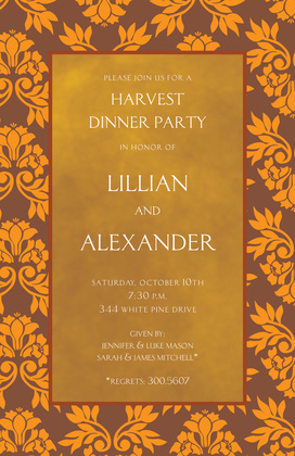 Fall Leaves Black Texture Invitations