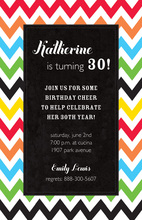 Wave Chevron Black Color Invitations