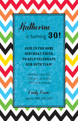 Multi-Color Chevron Texture Invitations