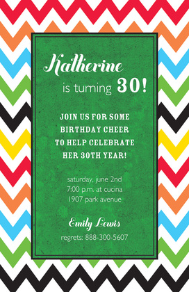 Multi-Color Chevron Texture Invitations