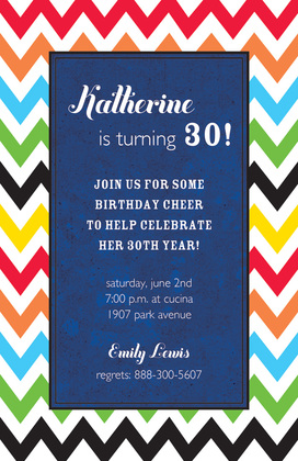 Multi-Color Chevron Texture Invitations