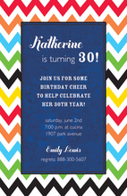 Classy Rainbow Navy Texture Invitations