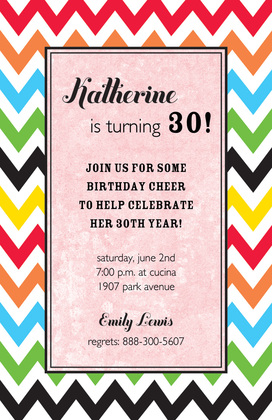 Wave Chevron Rainbow Invitations