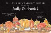 Watercolor Pumpkins Night Invitations