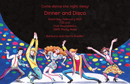 Oldies Disco Dancing Invitations