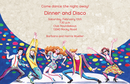 Disco Party Dancing Invitations