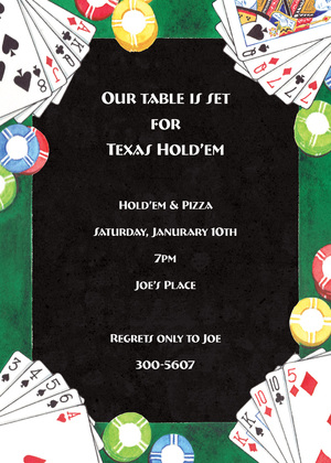 Holiday Poker Deck Of Cards Invitation
