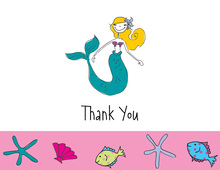 Mermaid Girl Thank You Cards