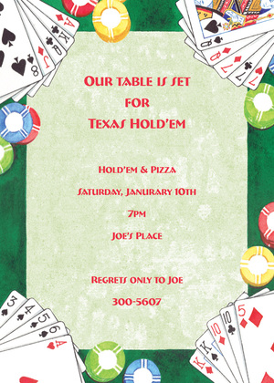 Holiday Poker Deck Of Cards Invitation