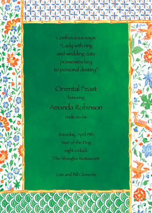 Oriental Asian Dynasty Black Invitations