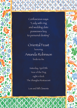 Oriental Asian Dynasty Green Invitations