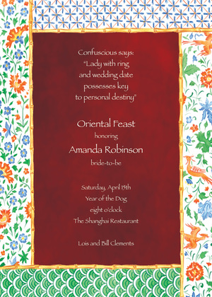 Oriental Asian Dynasty Navy Invitations