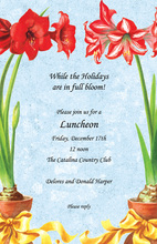 Red Amaryllis Arrangements Invitation