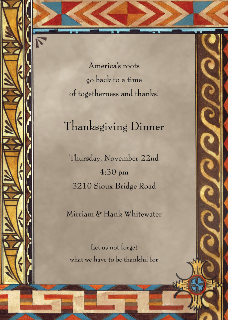 Traditional American Indian Invitations