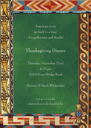 Festive American Indian Border Invitation