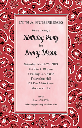 Western Bandana Yellow Invitations