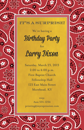 Western Bandana Pink Invitations