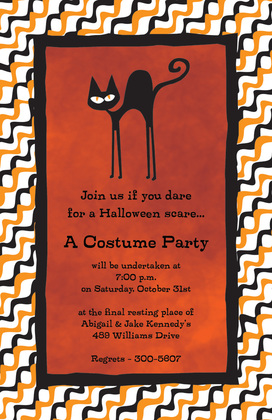 Halloween Cat Invitations