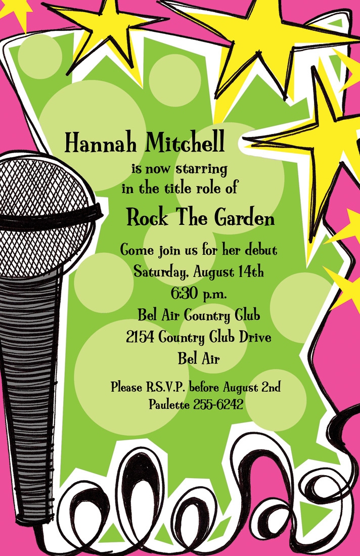 Rock And Roll Music Invitations