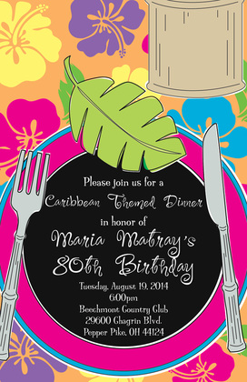 Trendy Luau Placesetting Invitations