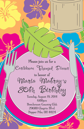 Modern Luau Placesetting Invitations