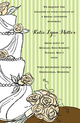 Simplified Wedding Cake Floral Decoration Invitations